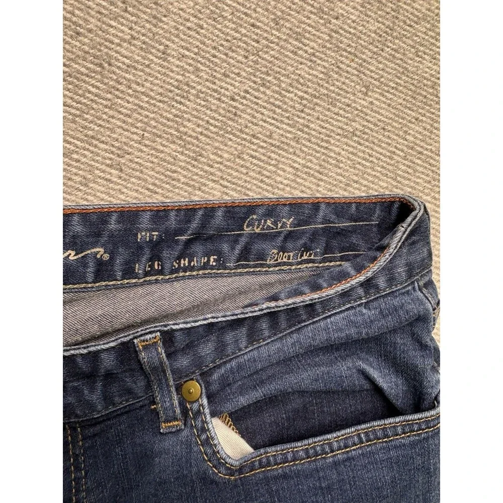 Eddie Bauer Curvy Bootcut Jeans Size 12L Medium Wash Blue Denim Stretch Long